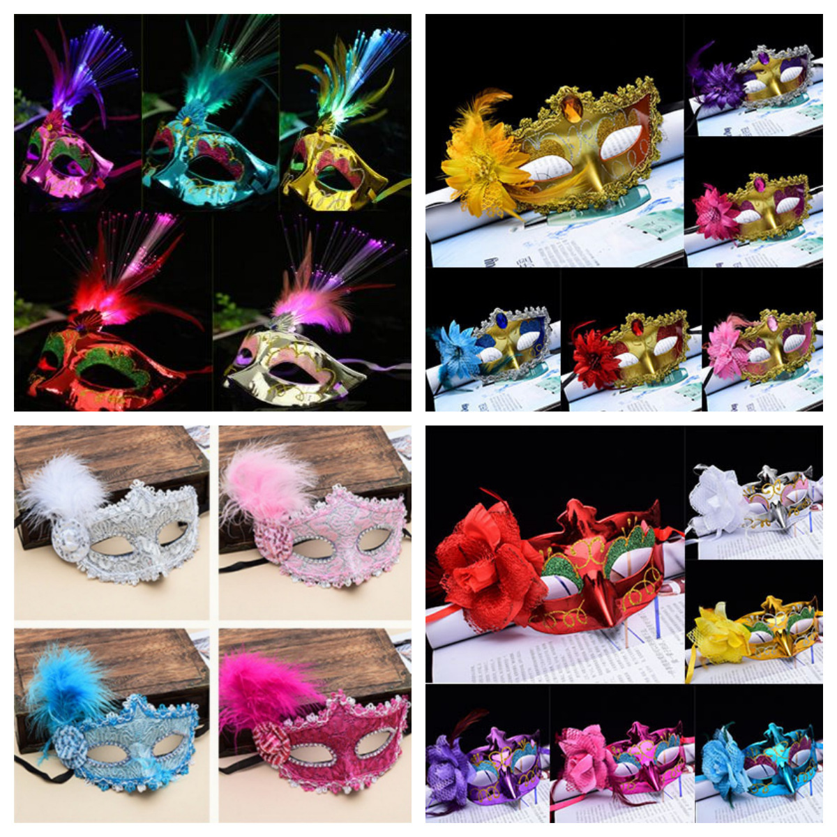 万圣节面具舞会面具儿童化妆女半脸狐狸成人派对批发面具全脸半脸