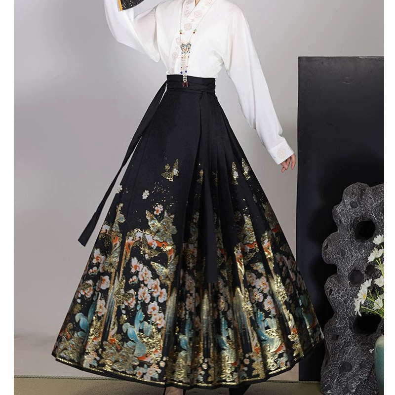 Новая юбка-мамиан в китайском стиле, ретро, повседневная, для работы, с высокой талией, длинная, на шнуровке, лето 2025, новый стиль