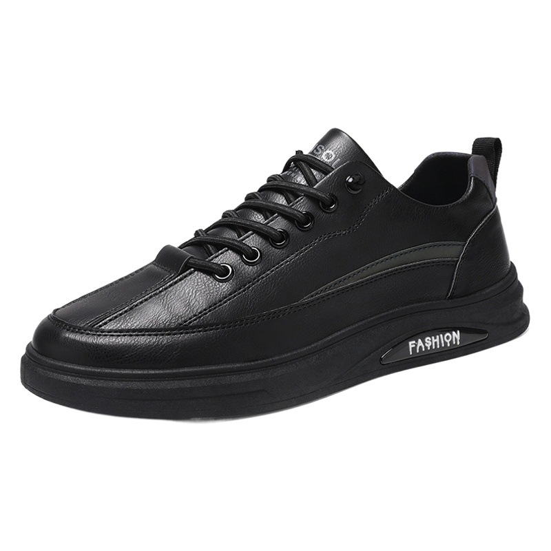 Spring Men's Shoes New breathable waterproof non-slip shoes men's fashionable all-match black leather shoes casual sports Board Shoes