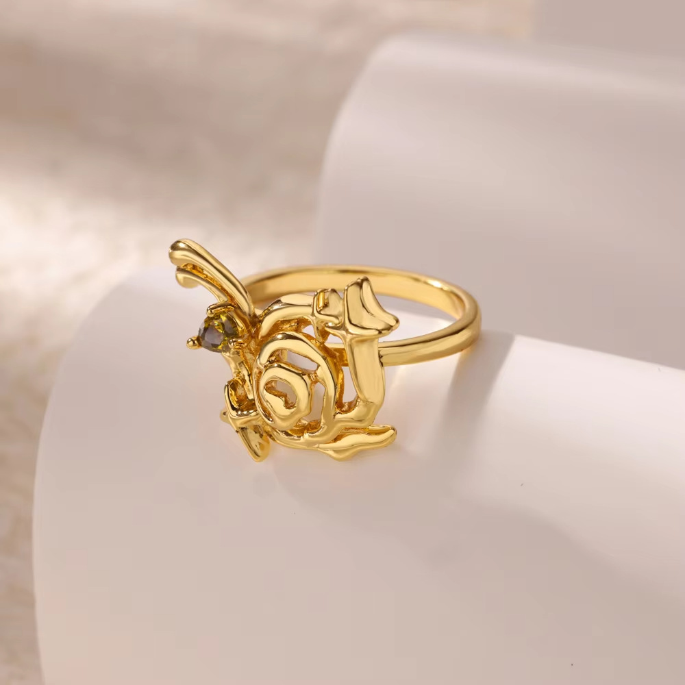 6g Weight Open Rings Classification Adjustable, One Size Ring Size 1 Piece Quantity Daily, Street Occasion Copper Material Star, Flower Pattern All Seasons Season Women's Gender Elegant, Lady Style Wholesale Jewelry Elegant Lady Star Flower Copper Open Rings 11