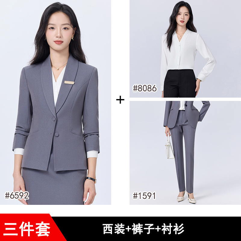 职业西装女黄金珠宝导购制服新能源汽车销售顾问前台面试正装工服|undefined