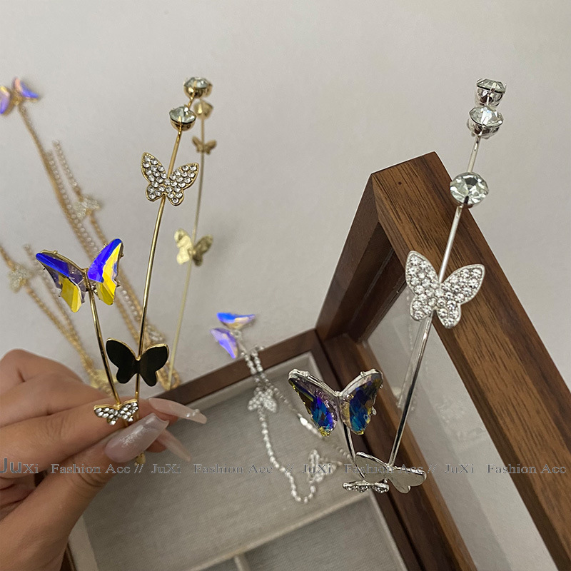 發箍女蝴蝶仙女流蘇森系超仙頭飾配飾發卡髮飾夏季仙美法式漢服