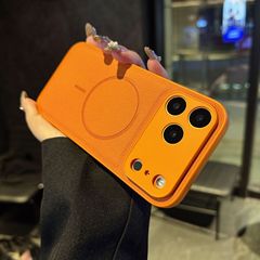 细圈磁吸苹果17手机壳二合一适用iPhone15pro贴皮外贸素皮跨境