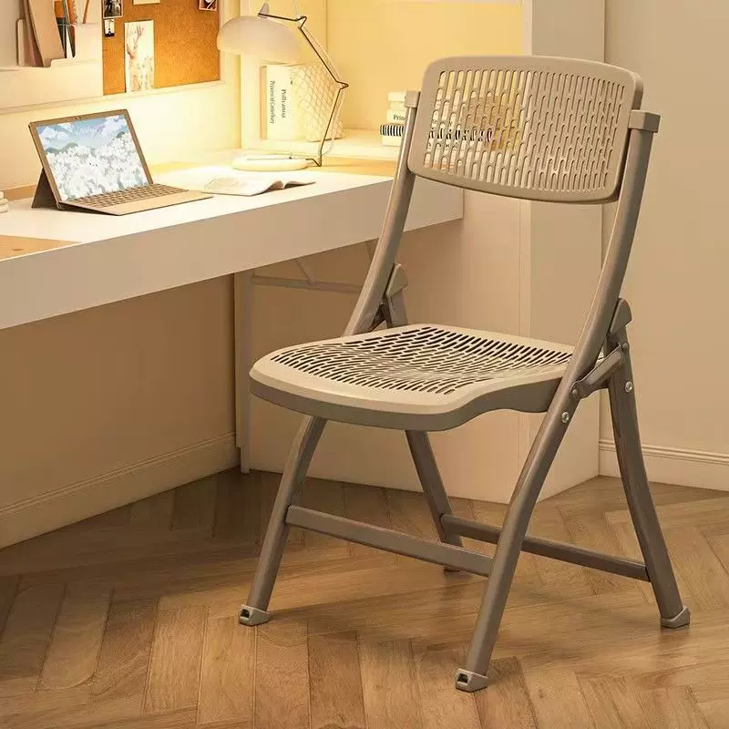 折叠椅简易加厚塑料凳子家用电脑办公椅子便携会议椅餐椅靠背躺椅