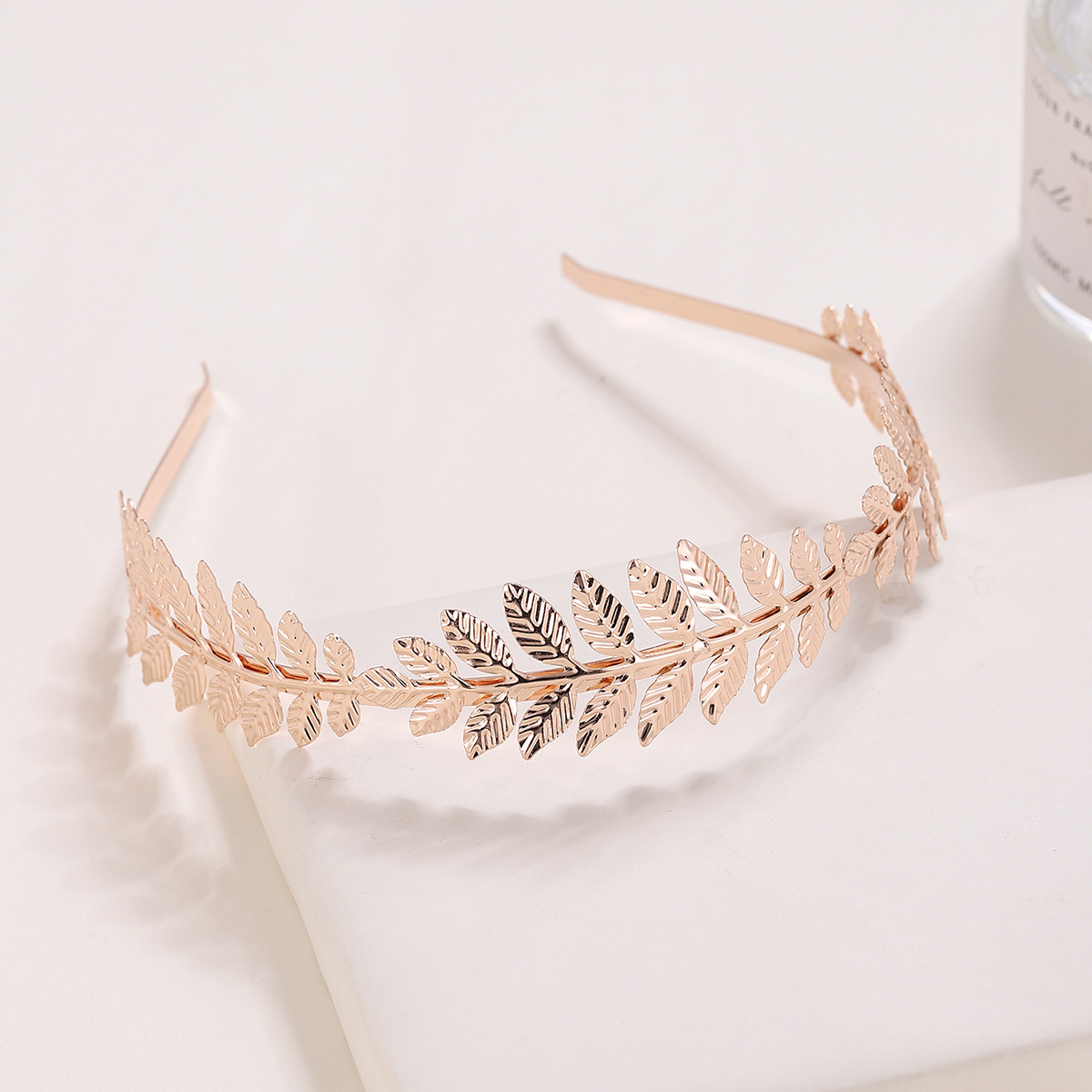 Europa y América accesorios para el cabello hoja de olivo diadema novia Rosa hoja de oro tocado horquilla corona moda metal diadema Accesorios