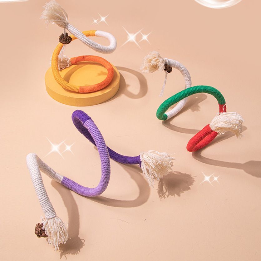 고양이 장난감 씹는 밧줄, 자기 자극 및 지루함 해소, 어금니 막대기, 곤충 담즙 과일 재미있는 고양이 막대기, 긴 70CM 면 밧줄 제조 업체 도매
