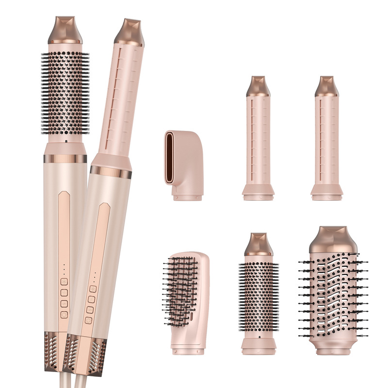 国境を越えた売れ筋の6-in-1ヘアアイロン、ストレートヘアコーム、多機能家庭用ポータブル熱風コーム、電動高速ブロワー|undefined