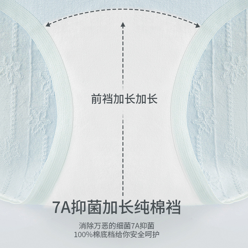 Sin costuras de algodón de cintura alta nuevo estilo jacquard de gran tamaño entrepierna larga algodón de cintura alta notas de algodón puro ropa interior de mujer no es fácil de deformar