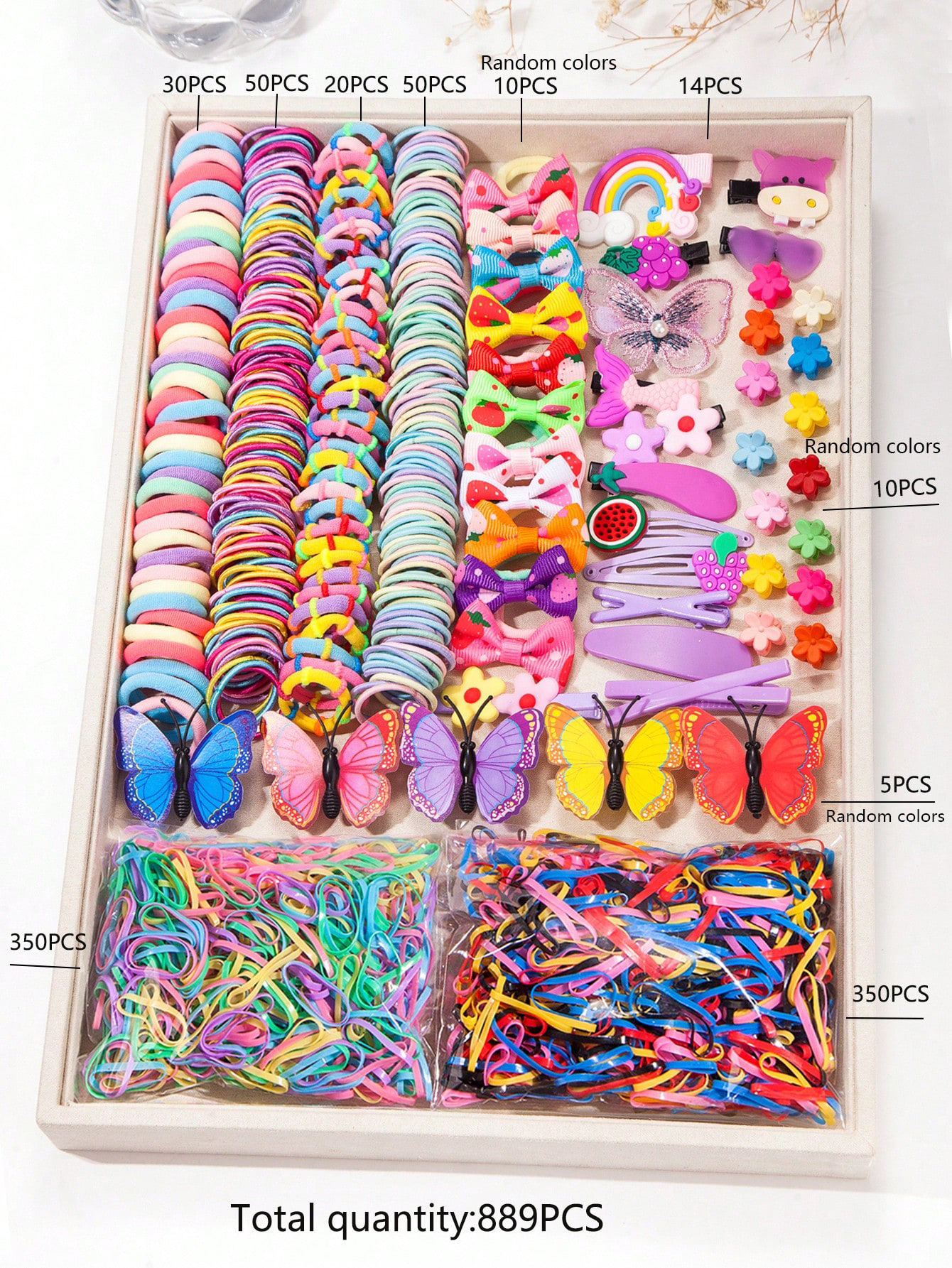 Tocado de los niños horquilla combinación traje caja de regalo banda de pelo del bebé chica clip lateral accesorios para el cabello chica princesa cuerda de pelo