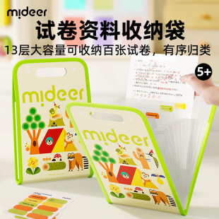 Milu Test Paper Storage Bag Portable Organ Bag Test Paper Folder for Primary School Students Sub-subject Folder A4 Data Bag Large Capacity