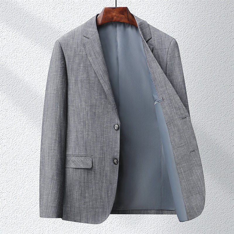 Áo vest nam phong cách Hàn dáng ôm, vải modal cotton mỏng nhẹ, cổ vest một hàng hai nút — Xám trung tính