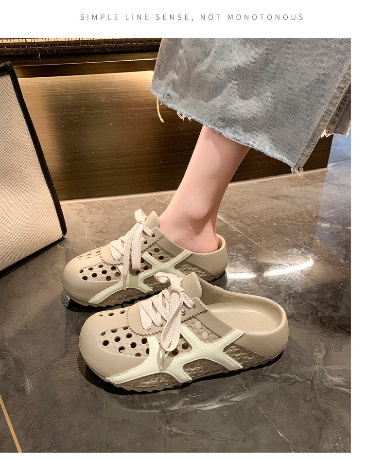 Dép sandal nữ xỏ ngón đế bệt lỗ thoáng khí, quai mềm dễ chịu — EN36 Hạnh chi tiết 22