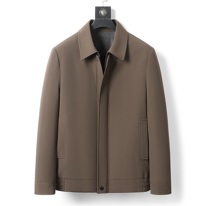 Nikon Men's Mink Fur Lining Mink Fleece-Lined Thickeneded Fur All-In-One Executive Jacket Lapel Fur Jacket