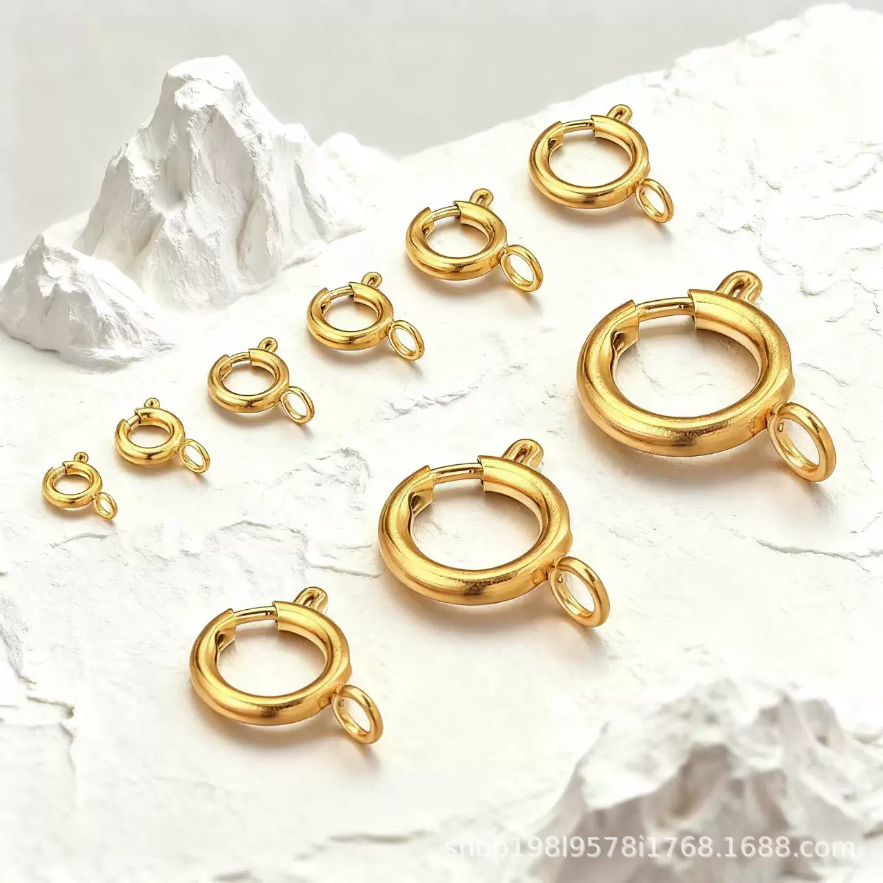 高弹力圆弹簧扣不锈钢DIY饰品扣配件水手扣配饰项链不掉色材料