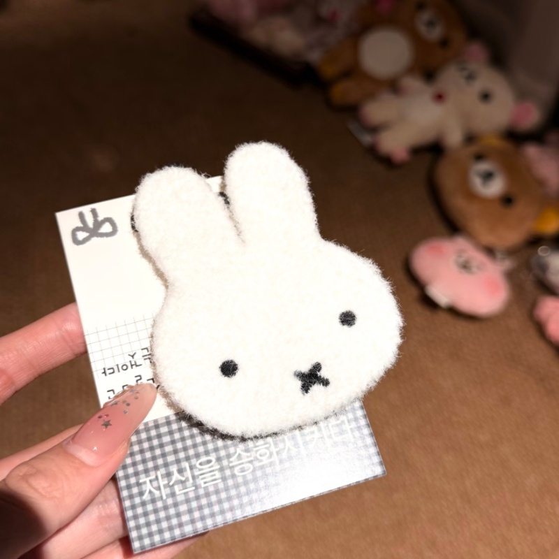 Cute Miffy Rabbit Velcro Sweet Cartoon Girl Bangs Sticker Side Broken Hair Seamless Hair Sticker Hairpin Headwear