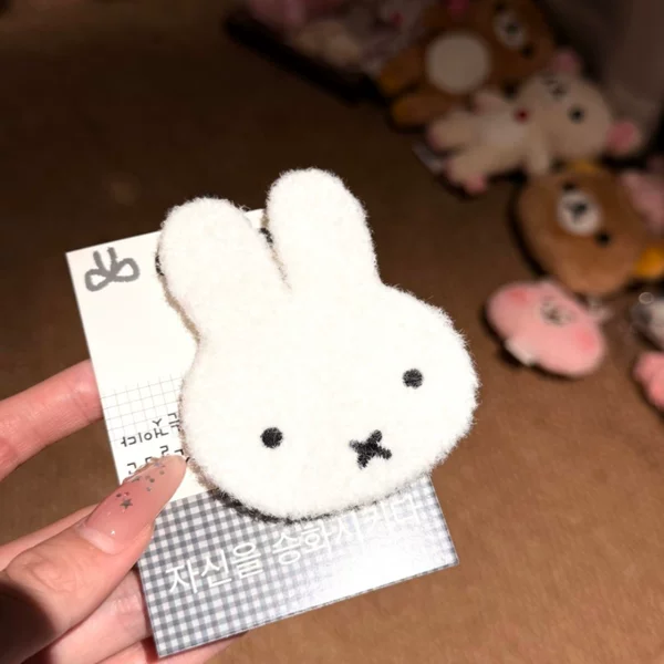 Cute Miffy Rabbit Velcro Sweet Cartoon Girl Bangs Sticker Side Broken Hair Seamless Hair Sticker Hairpin Headwear