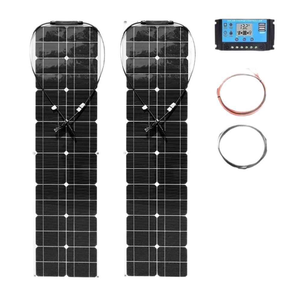2 * 50W conjunto de placa central para RV yate especial placa solar flexible PET esmerilado flexible fácil de instalar