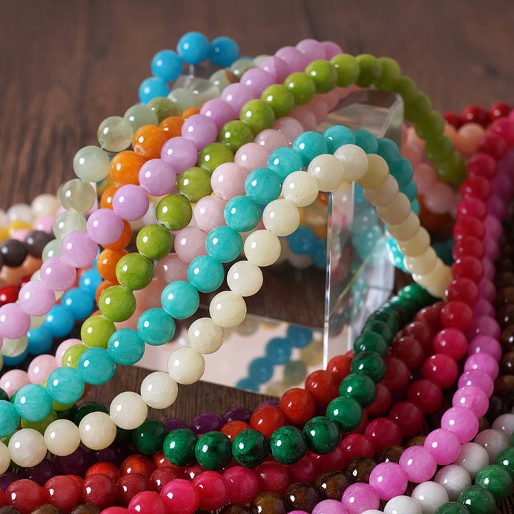 Natural color white stone beads loose beads handmade diy materials cultural toys crystal bracelet bracelet jewelry accessories