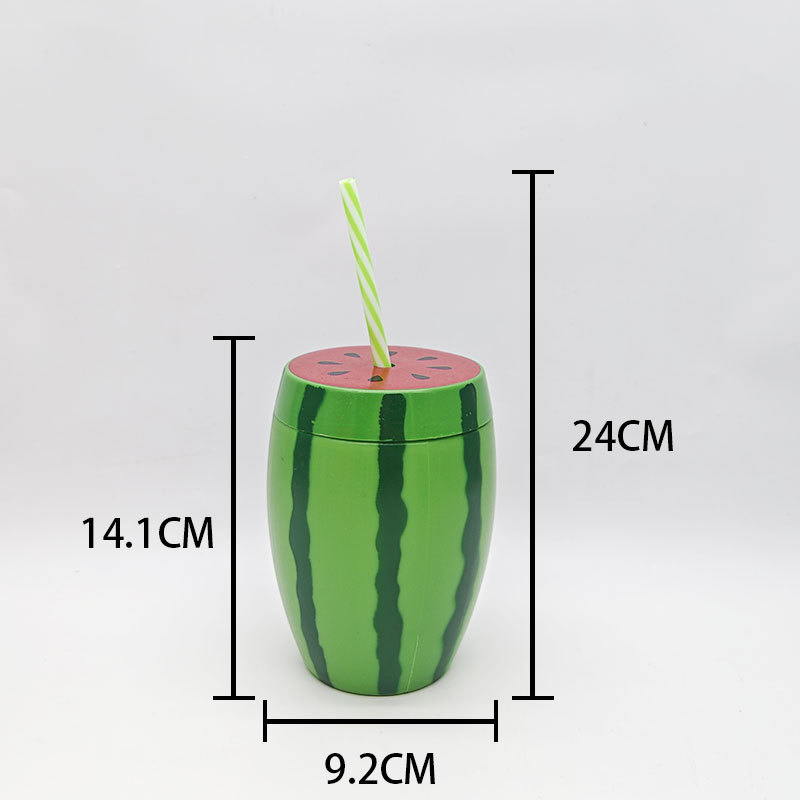 Taza de paja de la serie de frutas de verano gran cantidad de dibujo detallado soporte para diseñar taza de publicidad taza de promoción