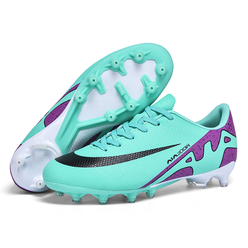 Zapatos de fútbol de alto nivel transfronterizos anti-deslizante para hombres y mujeres zapatos de entrenamiento de fútbol de clavos profesionales al por mayor