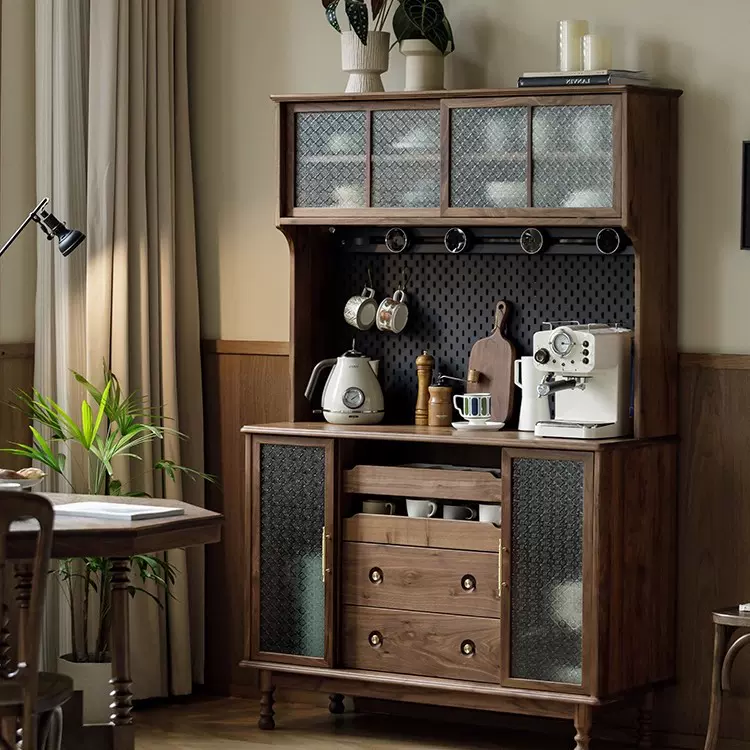 北欧实木餐边柜 家用小户型多功能展示收纳柜客厅简约储物茶水柜