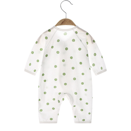 Baby jumpsuit summer pure cotton thin boneless newborn clothes harem long-sleeved air-conditioned clothes baby pajamas summer