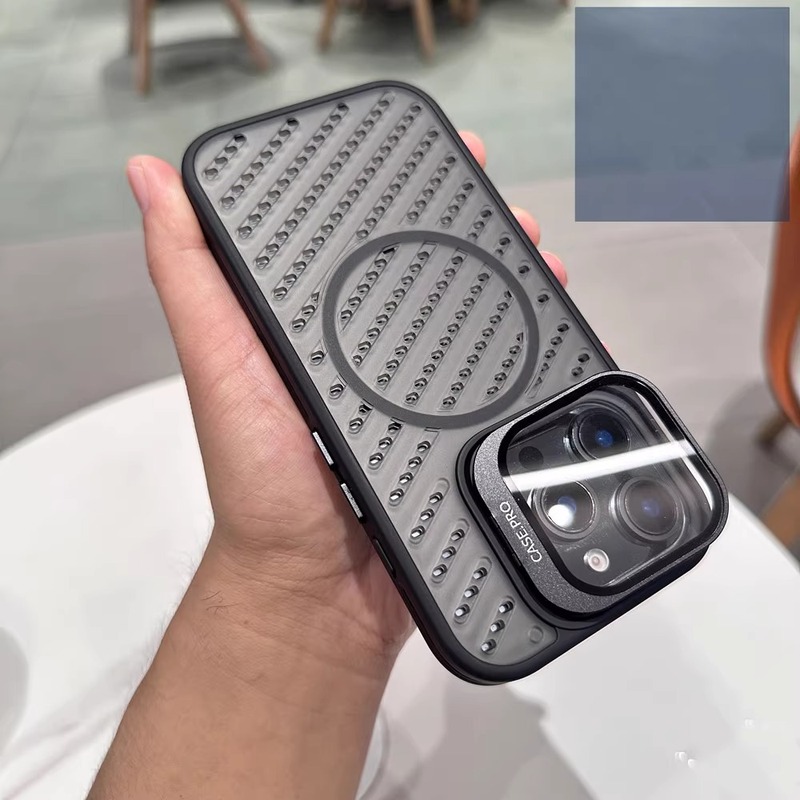 翻盖护镜支架适用苹果16promax手机壳磁吸iPhone15散热透气14全包|undefined