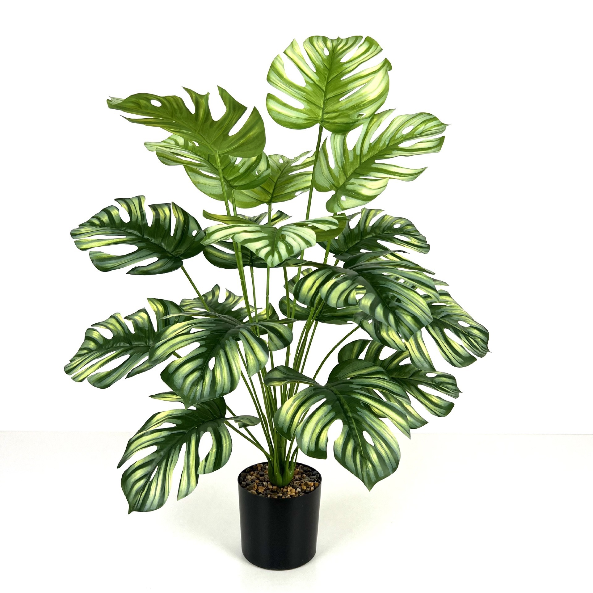 Simulación transfronteriza de plantas verdes grandes haces de tortuga de bambú hojas falsas hojas de árboles hogares boda decoración paisajística fábrica al por mayor