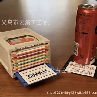 跨境新品Vintage Tech-lnspired Coaster Holder复古科技风杯垫架