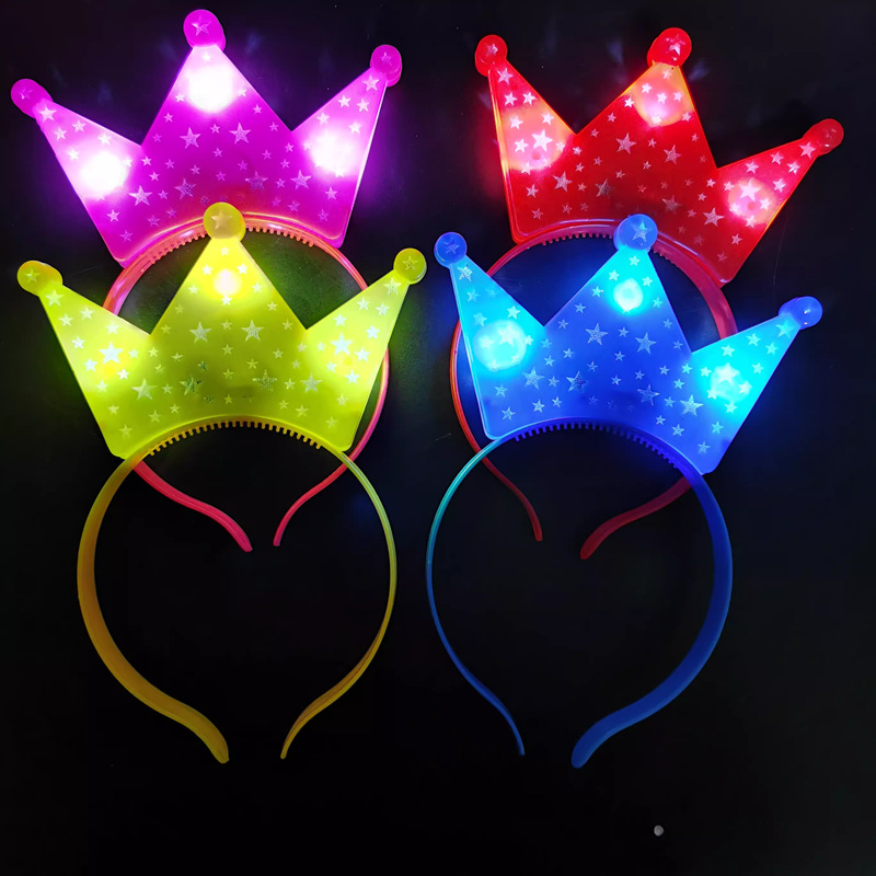 Barra de luz Concierto Estrella de cinco puntas Estrella brillante Diadema luminosa azul Barra de luz intermitente Accesorios de apoyo para la fiesta