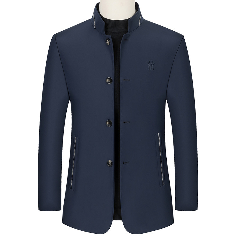 Chaqueta de cuello de pie para hombre Primavera y otoño nuevos hombres de mediana edad casual Slim Top chaqueta de hombre de negocios papá ropa de hombre image 7