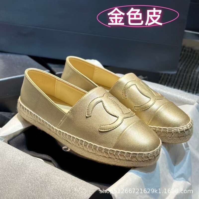 春季新款外穿小香风草编渔夫鞋真皮百搭厚底懒人鞋一脚蹬休闲单鞋|undefined