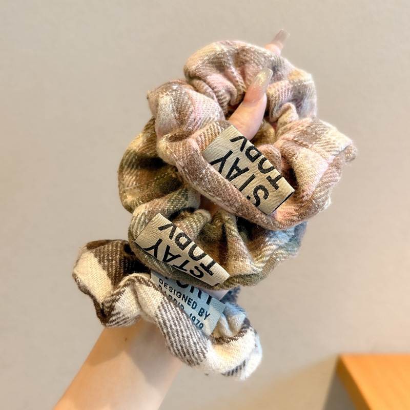 Mil pájaros anillo de cabello de intestino grande para mujeres otoño y invierno atado cabello detrás de la cabeza alta cola de caballo coreana Sison de alta elasticidad anillo de cabello tocado