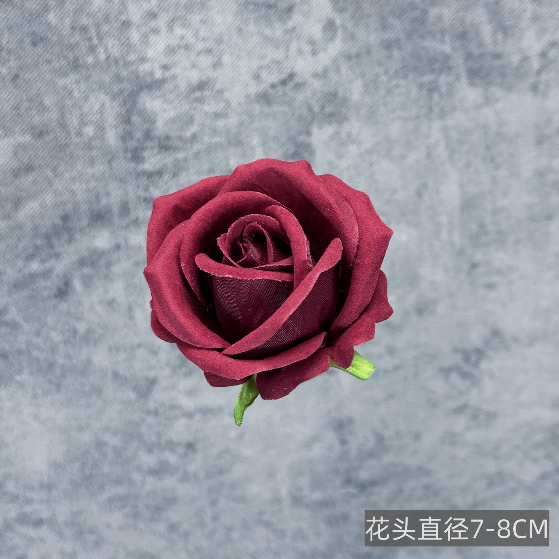 Franela artificial flor Rosa cabeza ramillete rojo boda flor pared tiro apoyos flor artificial arco flor artificial al por mayor