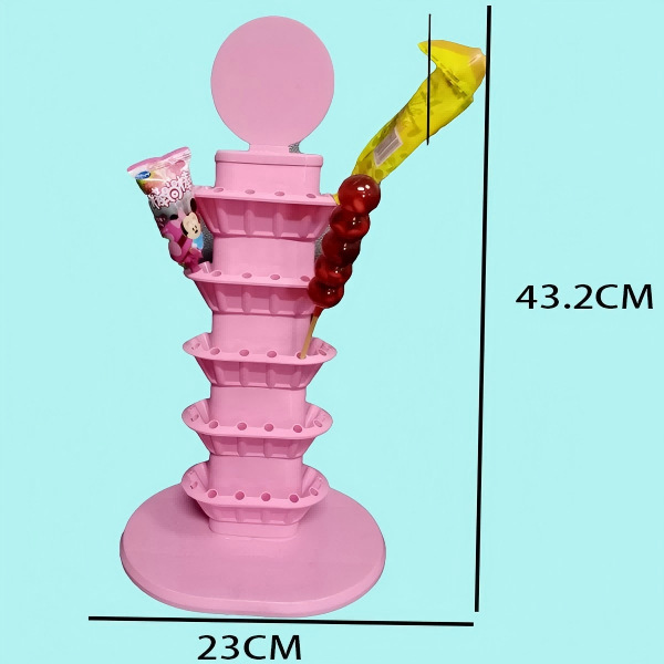 PP棒棒糖五层自由组合宝塔型食品外包装塑料展示架子组合架货架