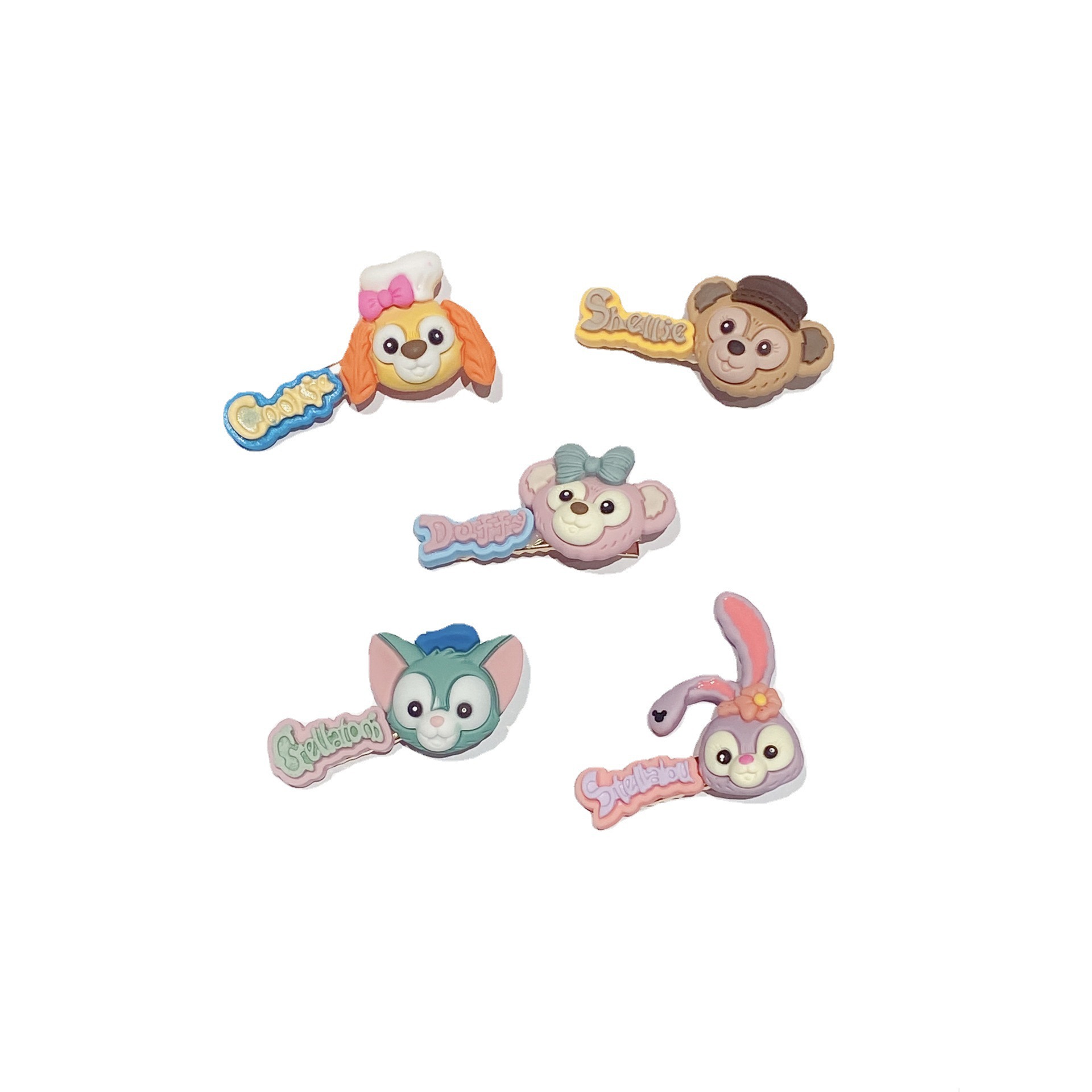 Estilo coreano de dibujos animados para niños estrella Linda Delu horquilla letra inglesa horquilla Bangs pelo roto clip lateral chica accesorios para el cabello