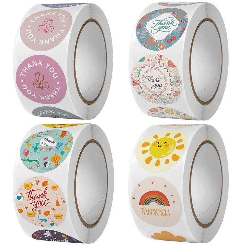 Cross-border wholesale rose thank you sticker sticker sticker gift decoration gift packaging box sealing sticker