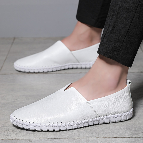 Cross-border large size men's casual shoes slip-on toe-grain cowhide lazy shoes leather shoes 48 yards 49 yards 50 yards