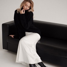 2024春季新品简约知性纯色缎面紧身鱼尾淑女百搭半身裙长裙速卖通