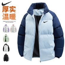 秋冬季2025新款拼色棉衣男女同款情侣休闲百搭加厚保暖立领外套女