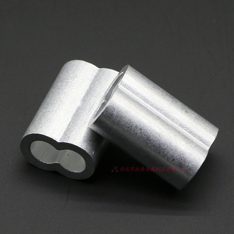 钢丝绳用铝套 铝夹头 8字孔夹 铝轧头 快速夹头 钢丝绳夹M2