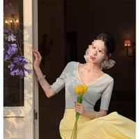 Новая популярная французская романтическая кружевная рубашка в китайском стиле, топ, плиссированная юбка, милая дорожная юбка длиной до колена