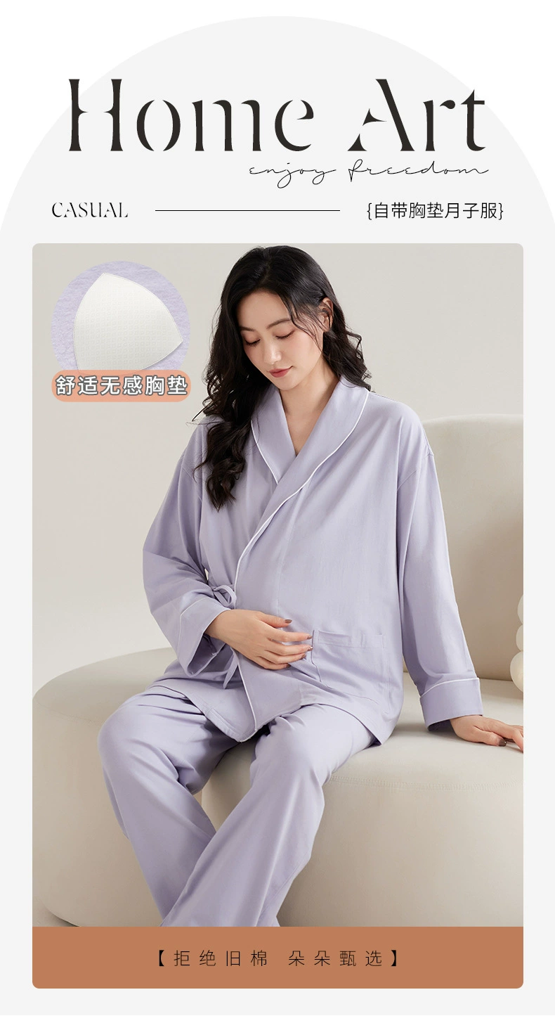 Pijama de lactancia posparto de algodón