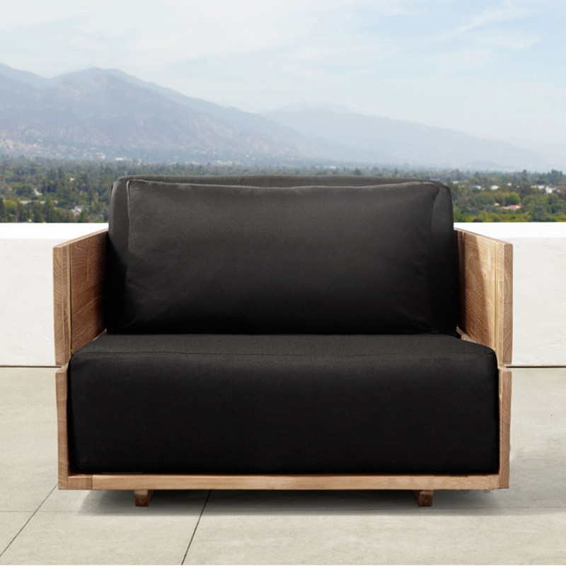 Sofá de teca al aire libre sofá de ocio hotel jardín al aire libre casa al aire libre patio muebles nórdicos de madera maciza