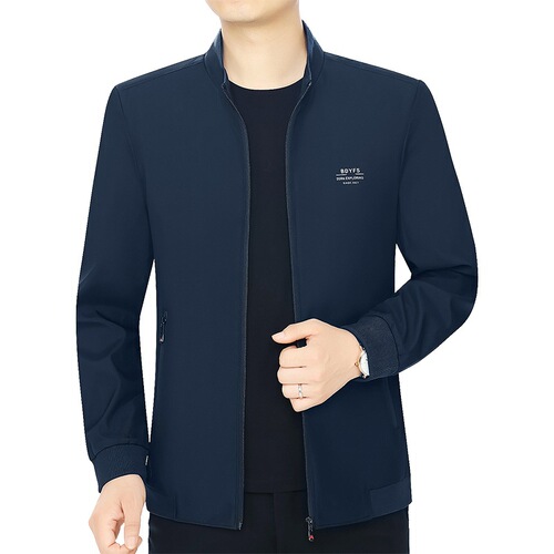 Spring and Autumn Season Stand Collar Middle-Aged Men's Casual Jacket Top Thin Outerwear Father's Suit Large Size New Hot Selling