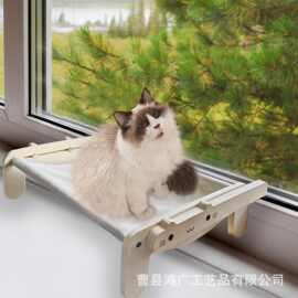 木制阳台窗户边猫咪挂床可悬挂四季通用猫吊床可调节宠物猫床耐用