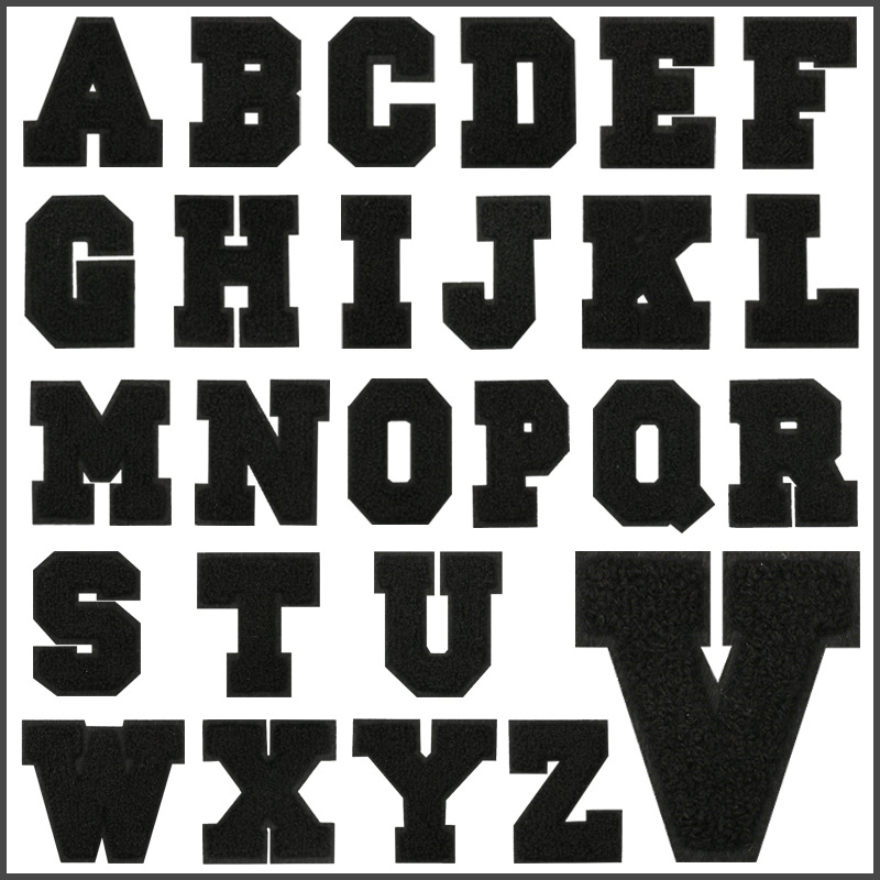 7cm black 26 letters cloth sticker bag cloth sticker ironing Patches sticker