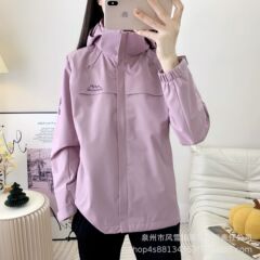 風雪狼春秋アウトドア中高年カップル用シングルレイヤーウインドブレーカー女性用防水通気性大きいサイズ薄型男性用登山服