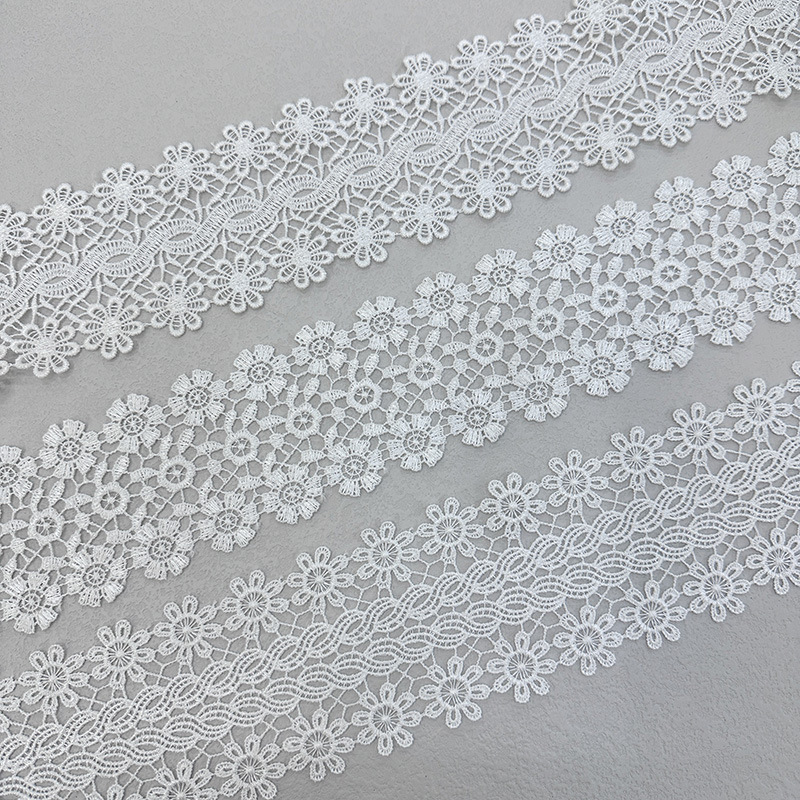 批发蕾丝边DIY辅料 电脑刺绣涤光水溶镂空条码服装窗帘花边配饰