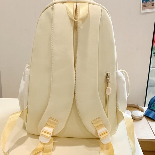 Backpack Korean Version for Middle and High School Students - High Quality, Large Capacity, Lightweight, Versatile, Cute Color Clash College Style Backpack for Girls